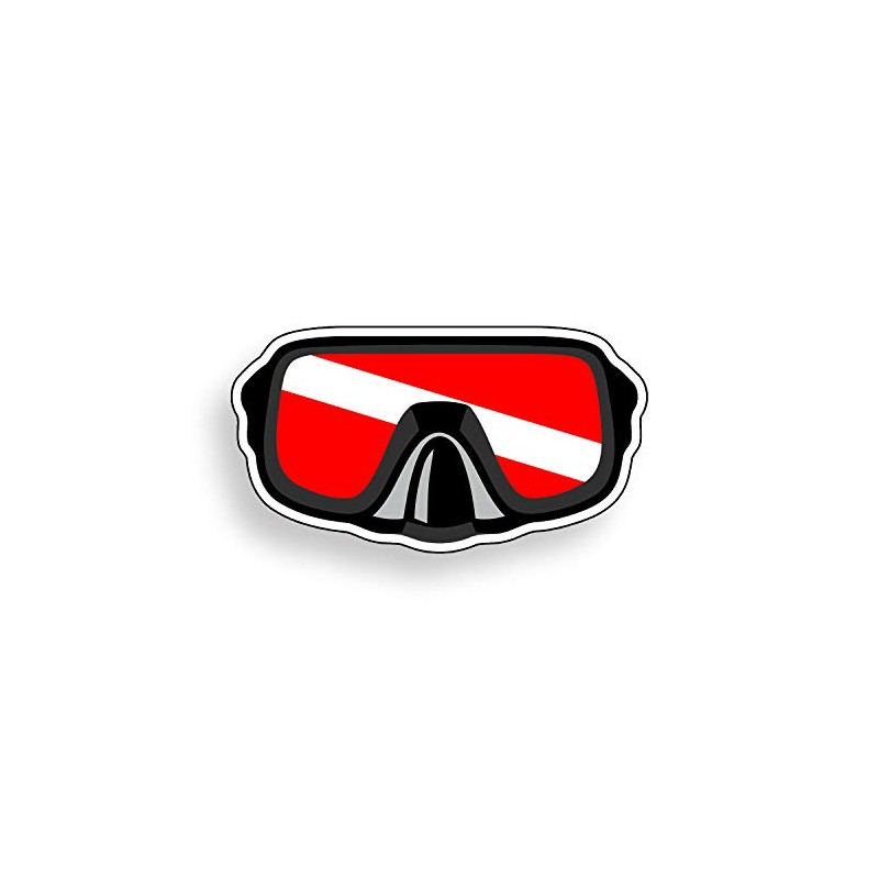 Scuba Diver Mask Vinyl Decal Diver Down Flag Sticker
