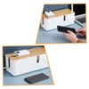 Gatuida Cable Management Box Plastic and Bamboo Materials Desk Cable