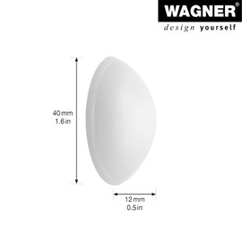 WAGNER design yourself SCREW or GLUE WHITE Wall Buffer Set of 2 for Screwing or Gluing, Plastic, White, 4 cm