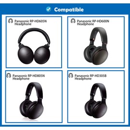 DowiTech Professional Ear Pads & Headband Replacement Cushions Compatible with Panasonic RP-HD605N RP-HD600N RP-HD805N RP-HD305B Headphones Ear Pads Made of Skin-friendly Leather and Memory Foam