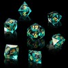 Liquid Core Flower DND Dice Set,7 PCS Resin Polyhedral Dice