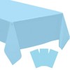 RCFFDL 3 Pack Blue Disposable Tablecloth, 54" x 108" Baby