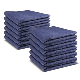 PONGHEI 12 Pack Heavy Duty Shipping Blankets - 40"x72" Thick Quilted Moving Supplies