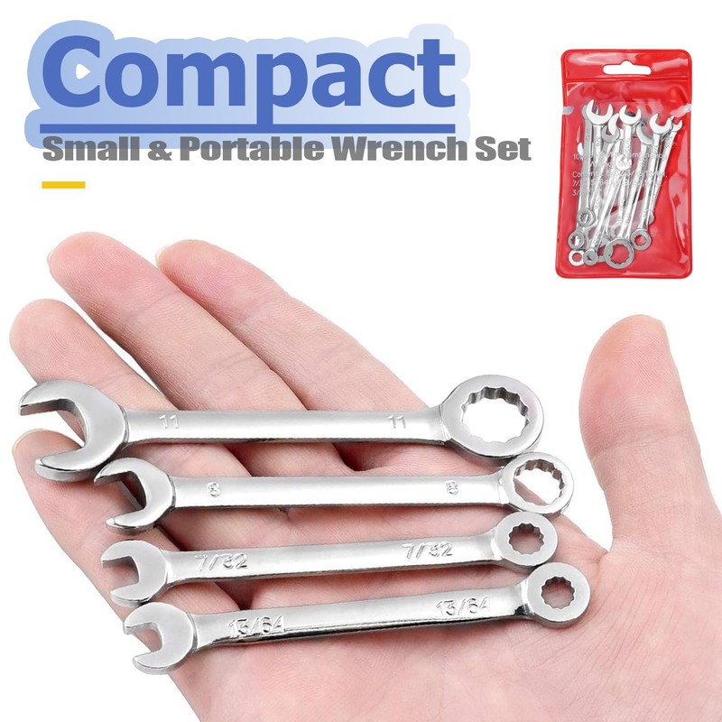 Mesee Small Wrench Set, 10 Pieces SAE Open End &