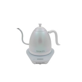 Brewista Artisan Electric Gooseneck Kettle, 1 Liter, For Pour Over Coffee, Brewing Tea, LCD Panel, Precise Digital Temperature Selection, Flash Boil and Keep Warm Settings (White Iridescent)