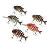 Segmented Fishing Lure Hard 6 Sections with High Carbon Treble