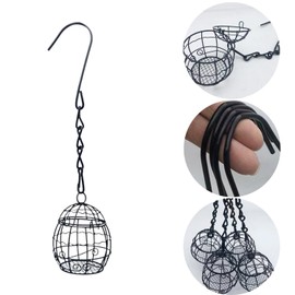 HAICN Hanging Metal Small Bird Feeder Suet Feeder Holders with S-shaped Hooks Large Capacity Hanging Birds Feeder for Garden Birds Outdoor Wildlife Birds (4)