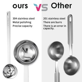 8.7 In Long Handle Coffee Scoop, 2 Tablespoon Coffee Scoop, Stainless Steel Measuring Scooper, Metal Measure Spoon for Ground Coffee-Bean, Espresso, Milk Tea, Sugar (2tbsp/30ml)