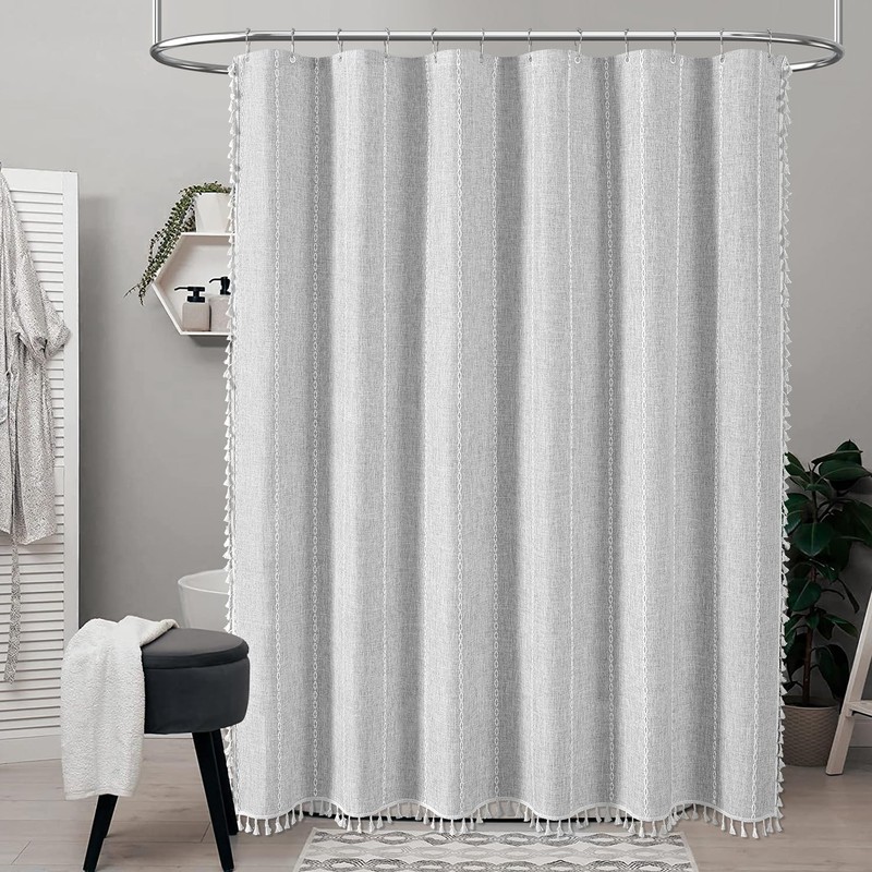 BTTN 80 Inch Long Shower Curtain - 72x80 Boho Chic