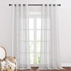 NICETOWN Open Linen Wave Sheer Living Room Curtains for Large