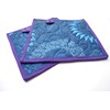 Blue Quilted Fabric Pot Holders Set