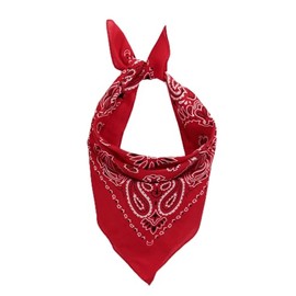 Ulla Popken Ladies Paisley Square Scarf Bandana, paprika red
