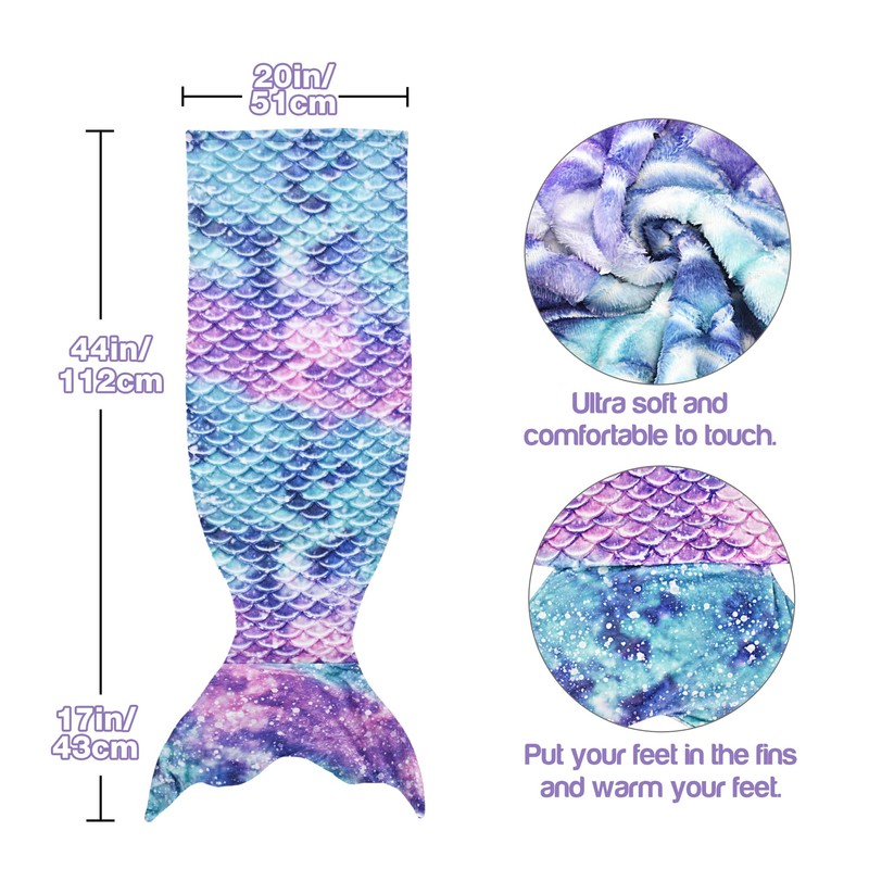 Catalonia Classy Mermaid Tail Blanket, Soft Warm Plush Fleece Sleeping
