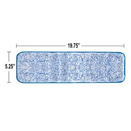 CleanAide Flat Microfiber Mop Pad 18 Inches, Blue
