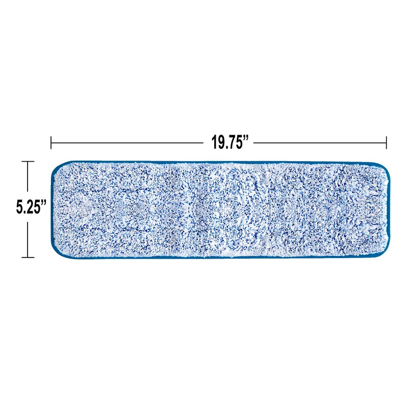 CleanAide Flat Microfiber Mop Pad 18 Inches, Blue