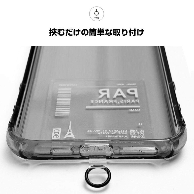 araree TAG HOLDER AR19139 (Clear) External Strap Hole [Strap Holder