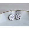 Small sterling silver dangle lotus drop earrings yoga jewelry