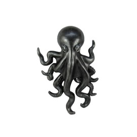 World of Wonders Poseidon Octopus Kraken Pewter Wall Hanger | Decorative Nautical Beach Office Decor | Ocean Theme Marine Underwater Creature Wall Art | Octopus Decoration | 15.5"H x 10"L x 3.25"D