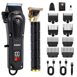 Professional Hair Clipper and Shaver Set, Hair Clippers for Men, T-Shaped Sideburn Trimmers, Cordless Hair Clippers and Shaving Kit