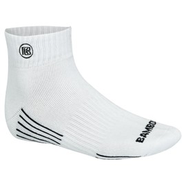 Premium Bamboo Rayon Crew Work Socks- Quarter High Moisture Wicking, Odor Eliminating White Quarter Crew Socks for Men Size 13-15 - 6 Pair