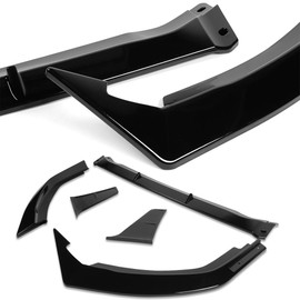 RACING9SPEED Front Bumper Spoiler Lip STP-Style 5PCS ABS Fit for 2024-2026 Nissan Sentra, Car Mods Exterior Accessories Replacement Parts Assembly, Air Chin Body Kit Splitter, 2025 (Painted Black)