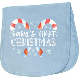 inktastic Baby's First Christmas Baby Burp Cloth Light Blue 418e3