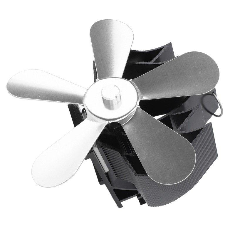 Wall Mounted Fireplace Fan 5 Blade Heat Powered Wood Stove