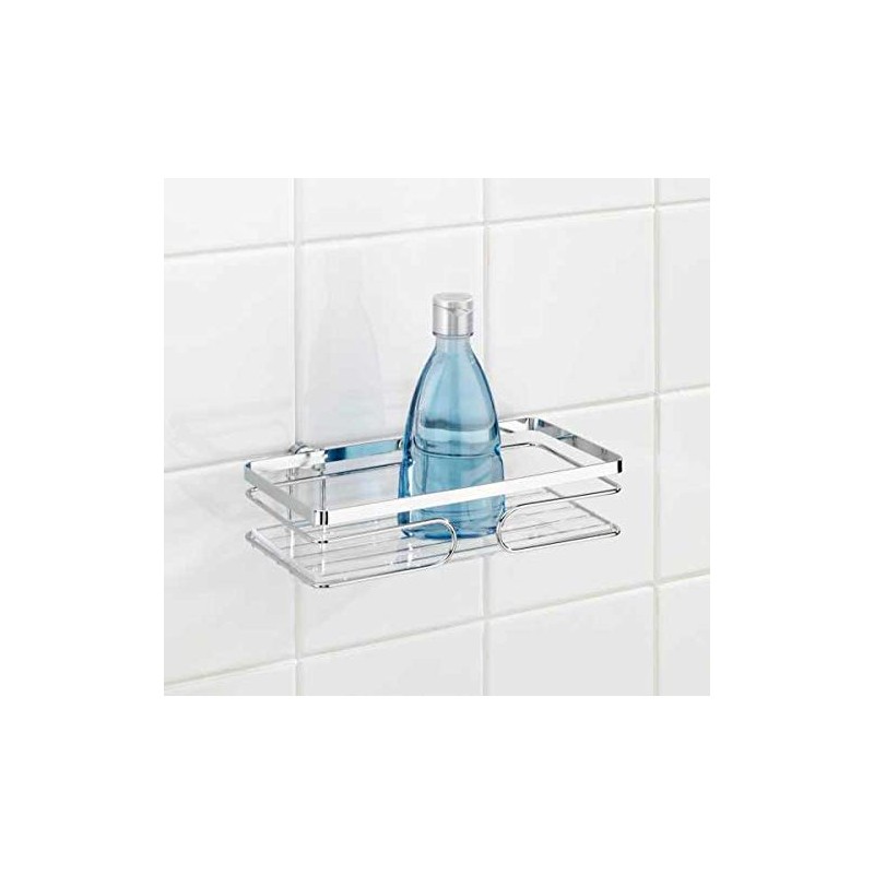 WENKO Wandablage Premium, Offener Wand-Caddy, Rostfreier Edelstahl/Kunststoff, 24 x 6,5