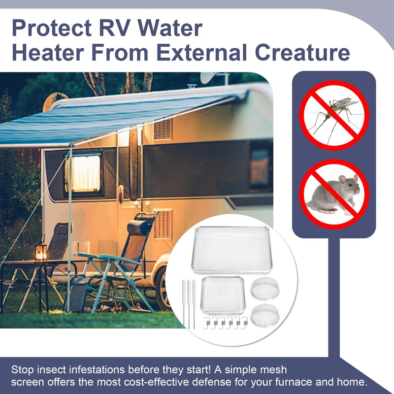 RV Furnace Vent Screen for Water Heater Vent Cover, RV