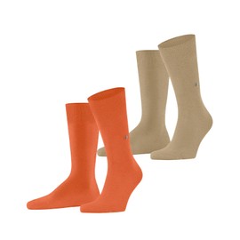 Burlington Men's Everyday Multipack M So Cotton Plain 2 Pairs Socks, Orange Pumpkin 8364, 6.5-11