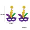 Mardi Gras Dangle Earrings for Women, Carnival Theme Mask Lips