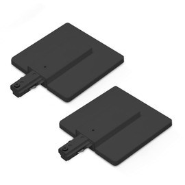 OHLECTRIC 2 Pack - H-Style Live End Canopy Connector – Single Circuit Track Power Feed with 5" Canopy – Black Track Lighting End Connector – Seamless Ceiling Mount for Residential & Commercial Use