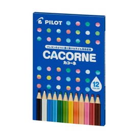 Pilot CACORNE Colored Pencils, 12 Colors (Colored Pencils That Draw Like Crayons) Ages 3+ Educational