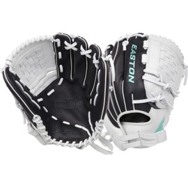 Easton | Fundamental Series Fastpitch Softball Glove | 12" | LHT | Basket Web | Black/White/Mint