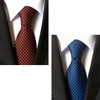 WHITE FANG NC022 Men's Necktie, Polka Dot, Solid Suit, Business,