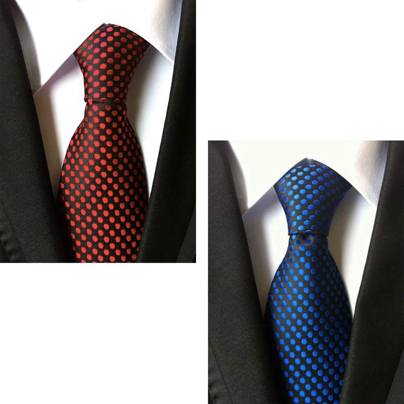 WHITE FANG NC022 Men's Necktie, Polka Dot, Solid Suit, Business,