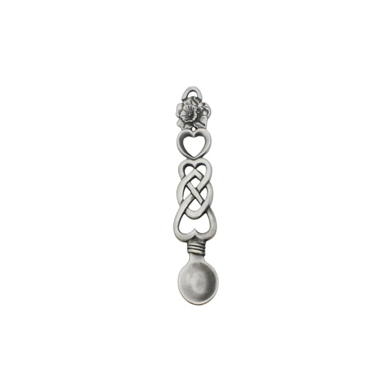 English Made Pewter Daffodil and Hearts Lovespoon, Welsh Design, 150