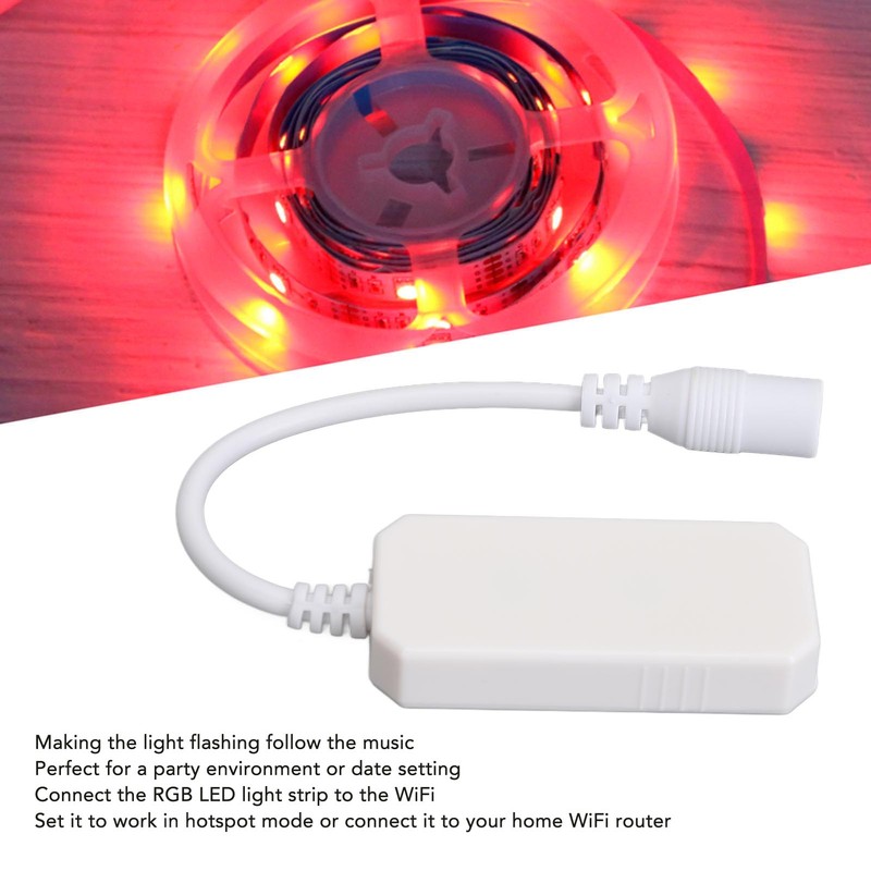 WiFi RGB Lights Controller Voice Command APP Easy Connection LED