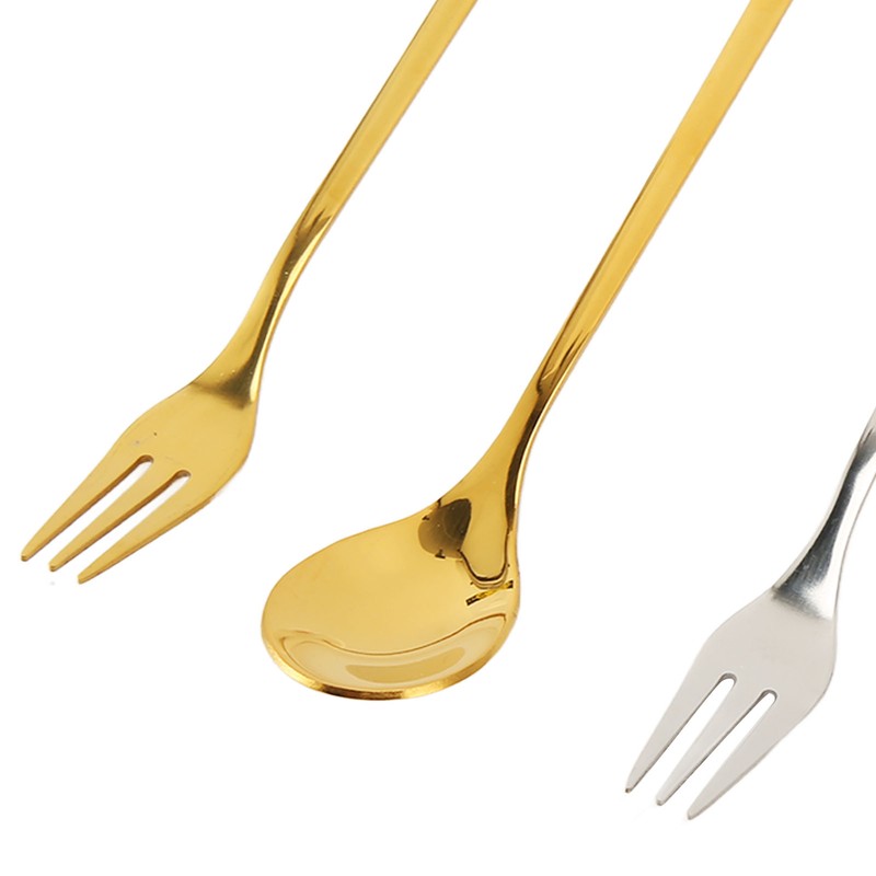 4Pcs Christmas Spoons and Forks Set Stainless Steel Cartoon Funny