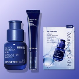 innisfree 이니스프리 속광 2종세트 레티놀 PDRN 앰플 25mL + 그린티 PDRN 아이&립 세럼 15mL