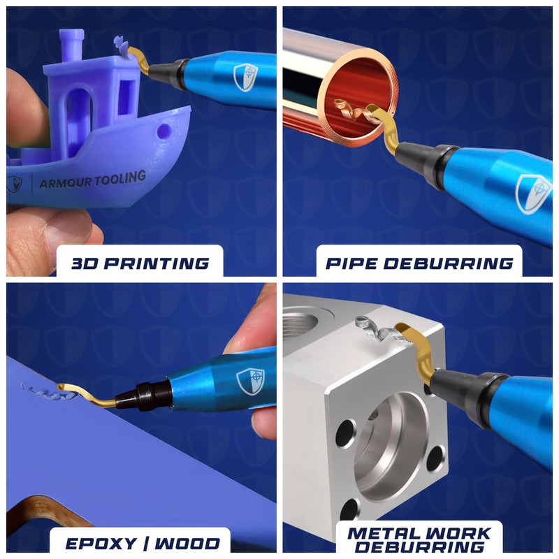 ARMOUR TOOLING - DEBURR HANDLE + 11blades (Blue) (1 x