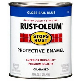 Rust-Oleum 7724502 Stops Rust Brush On Paint, Quart, Gloss Sail Blue