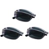 VisionGlobal 3 Pairs Reading Glasses/Sunglasses Foldable with Blue Light Blocking