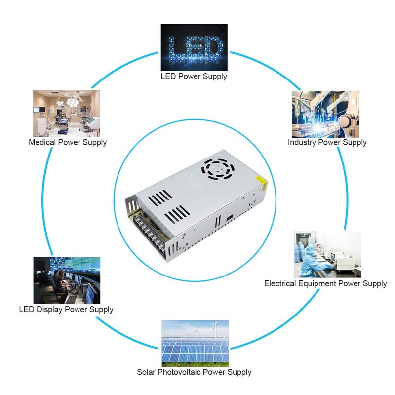 inShareplus 24V 16.5A 400W Universal Regulated Switching Power Supply, 100-240V
