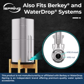 iSpring Wooden Stand for DGF2 Gravity-Fed Stainless Steel Countertop Water Filter System, Black Wood