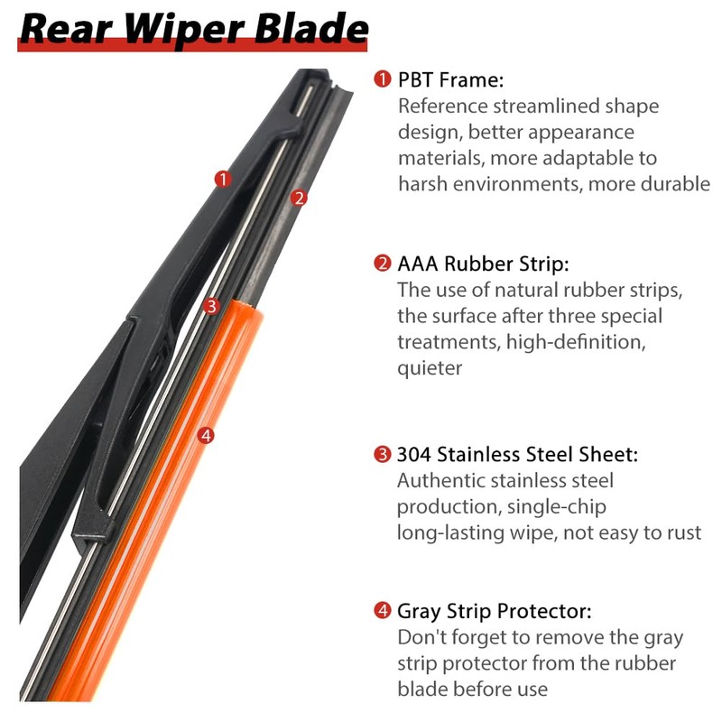 OTUAYAUTO Rear Windshield Wiper Replacement for Hyundai Tucson 2016-2021 Back
