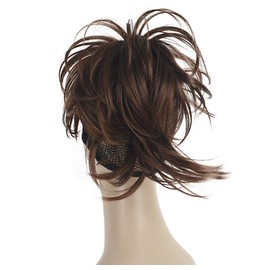 Lydell Adjustable Messy Style Ponytail Hair Extension Synthetic Hair-Piece with Jaw Claw Amzing Shape For You #30 Auburn Medium reddish brown