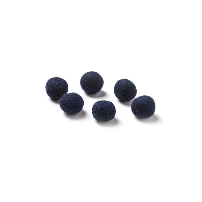 Darice Wool Beads: Navy Blue, .62", 6Piece