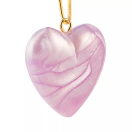 Vintage Purple Pearl Acrylic Heart Charms Pendants chr175A