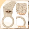 Hoolerry 8 Pcs Hanging Kitchen Towels Ring Crochet Hanging Dish